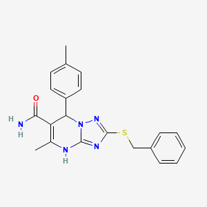 molecular formula C21H21N5OS B4086930 2-(benzylthio)-5-methyl-7-(4-methylphenyl)-4,7-dihydro[1,2,4]triazolo[1,5-a]pyrimidine-6-carboxamide 