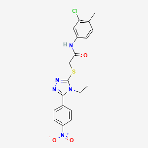 molecular formula C19H18ClN5O3S B4086931 N-(3-chloro-4-methylphenyl)-2-{[4-ethyl-5-(4-nitrophenyl)-4H-1,2,4-triazol-3-yl]thio}acetamide 