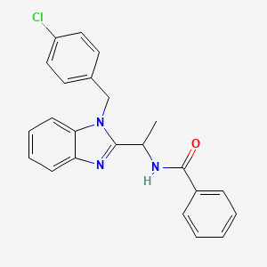 molecular formula C23H20ClN3O B4086956 N-{1-[1-(4-chlorobenzyl)-1H-benzimidazol-2-yl]ethyl}benzamide 