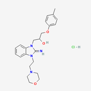 molecular formula C23H31ClN4O3 B4086982 1-{2-imino-3-[2-(4-morpholinyl)ethyl]-2,3-dihydro-1H-benzimidazol-1-yl}-3-(4-methylphenoxy)-2-propanol hydrochloride 