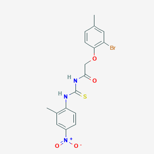 molecular formula C17H16BrN3O4S B4087008 2-(2-bromo-4-methylphenoxy)-N-{[(2-methyl-4-nitrophenyl)amino]carbonothioyl}acetamide 