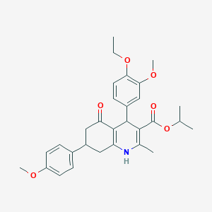Isopropyl 4-(4-ethoxy-3-methoxyphenyl)-7-(4-methoxyphenyl)-2-methyl-5-oxo-1,4,5,6,7,8-hexahydro-3-quinolinecarboxylate