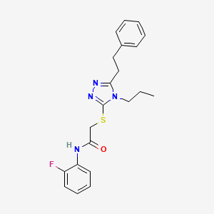 molecular formula C21H23FN4OS B4087025 N-(2-fluorophenyl)-2-{[5-(2-phenylethyl)-4-propyl-4H-1,2,4-triazol-3-yl]thio}acetamide 