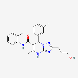 molecular formula C23H24FN5O2 B4087029 7-(3-fluorophenyl)-2-(3-hydroxypropyl)-5-methyl-N-(2-methylphenyl)-4,7-dihydro[1,2,4]triazolo[1,5-a]pyrimidine-6-carboxamide 