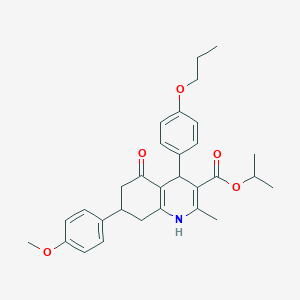 Isopropyl 7-(4-methoxyphenyl)-2-methyl-5-oxo-4-(4-propoxyphenyl)-1,4,5,6,7,8-hexahydro-3-quinolinecarboxylate