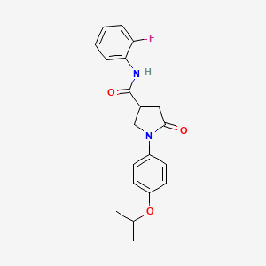 molecular formula C20H21FN2O3 B4087062 N-(2-fluorophenyl)-1-(4-isopropoxyphenyl)-5-oxo-3-pyrrolidinecarboxamide 