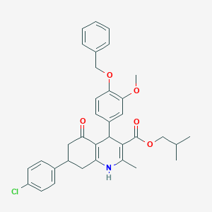 molecular formula C35H36ClNO5 B408708 Isobutyl 4-[4-(benzyloxy)-3-methoxyphenyl]-7-(4-chlorophenyl)-2-methyl-5-oxo-1,4,5,6,7,8-hexahydro-3-quinolinecarboxylate 