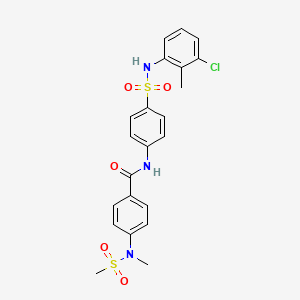 molecular formula C22H22ClN3O5S2 B4087081 N-(4-{[(3-chloro-2-methylphenyl)amino]sulfonyl}phenyl)-4-[methyl(methylsulfonyl)amino]benzamide 