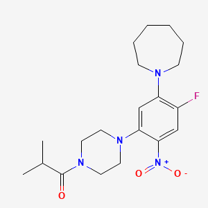 molecular formula C20H29FN4O3 B4087090 1-[2-fluoro-5-(4-isobutyryl-1-piperazinyl)-4-nitrophenyl]azepane 