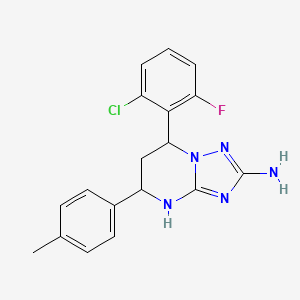 molecular formula C18H17ClFN5 B4087098 7-(2-chloro-6-fluorophenyl)-5-(4-methylphenyl)-4,5,6,7-tetrahydro[1,2,4]triazolo[1,5-a]pyrimidin-2-amine 
