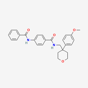 molecular formula C27H28N2O4 B4087099 4-(benzoylamino)-N-{[4-(4-methoxyphenyl)tetrahydro-2H-pyran-4-yl]methyl}benzamide 