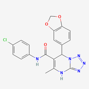 molecular formula C19H15ClN6O3 B4087102 7-(1,3-benzodioxol-5-yl)-N-(4-chlorophenyl)-5-methyl-4,7-dihydrotetrazolo[1,5-a]pyrimidine-6-carboxamide 
