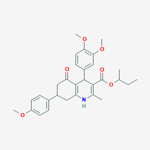 molecular formula C30H35NO6 B408711 Sec-butyl 4-(3,4-dimethoxyphenyl)-7-(4-methoxyphenyl)-2-methyl-5-oxo-1,4,5,6,7,8-hexahydro-3-quinolinecarboxylate 