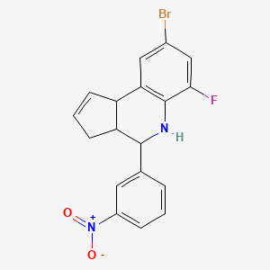 8-bromo-6-fluoro-4-(3-nitrophenyl)-3a,4,5,9b-tetrahydro-3H-cyclopenta[c]quinoline