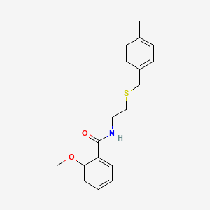 molecular formula C18H21NO2S B4087117 2-methoxy-N-{2-[(4-methylbenzyl)sulfanyl]ethyl}benzamide 