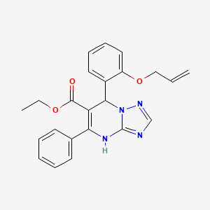 molecular formula C23H22N4O3 B4087118 ethyl 7-[2-(allyloxy)phenyl]-5-phenyl-4,7-dihydro[1,2,4]triazolo[1,5-a]pyrimidine-6-carboxylate 