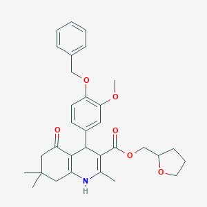 molecular formula C32H37NO6 B408712 Tetrahydro-2-furanylmethyl 4-[4-(benzyloxy)-3-methoxyphenyl]-2,7,7-trimethyl-5-oxo-1,4,5,6,7,8-hexahydro-3-quinolinecarboxylate 