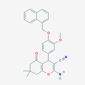 molecular formula C30H28N2O4 B4087122 2-amino-4-[3-methoxy-4-(1-naphthylmethoxy)phenyl]-7,7-dimethyl-5-oxo-5,6,7,8-tetrahydro-4H-chromene-3-carbonitrile 