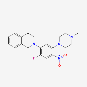 molecular formula C21H25FN4O2 B4087129 2-[5-(4-ethyl-1-piperazinyl)-2-fluoro-4-nitrophenyl]-1,2,3,4-tetrahydroisoquinoline 