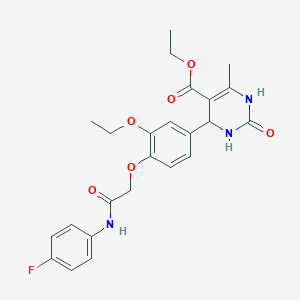 molecular formula C24H26FN3O6 B4087150 ethyl 4-(3-ethoxy-4-{2-[(4-fluorophenyl)amino]-2-oxoethoxy}phenyl)-6-methyl-2-oxo-1,2,3,4-tetrahydro-5-pyrimidinecarboxylate 