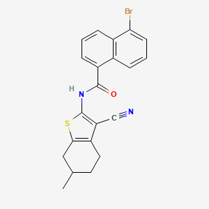 molecular formula C21H17BrN2OS B4087209 5-bromo-N-(3-cyano-6-methyl-4,5,6,7-tetrahydro-1-benzothien-2-yl)-1-naphthamide 