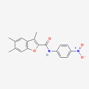 molecular formula C18H16N2O4 B4087217 3,5,6-trimethyl-N-(4-nitrophenyl)-1-benzofuran-2-carboxamide 