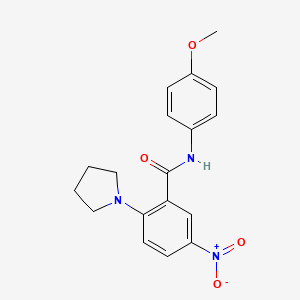 molecular formula C18H19N3O4 B4087220 N-(4-methoxyphenyl)-5-nitro-2-(1-pyrrolidinyl)benzamide 
