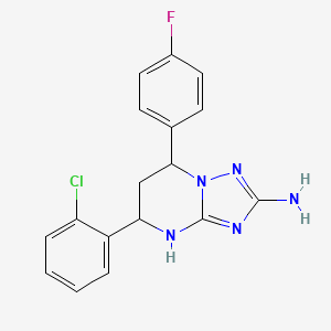 molecular formula C17H15ClFN5 B4087226 5-(2-chlorophenyl)-7-(4-fluorophenyl)-4,5,6,7-tetrahydro[1,2,4]triazolo[1,5-a]pyrimidin-2-amine 