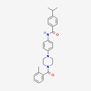 molecular formula C28H31N3O2 B4087230 4-isopropyl-N-{4-[4-(2-methylbenzoyl)-1-piperazinyl]phenyl}benzamide 