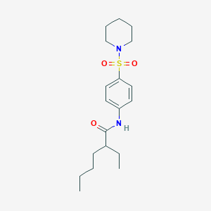 molecular formula C19H30N2O3S B4087251 2-ethyl-N-[4-(1-piperidinylsulfonyl)phenyl]hexanamide 