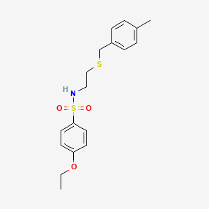 molecular formula C18H23NO3S2 B4087295 4-ethoxy-N-{2-[(4-methylbenzyl)thio]ethyl}benzenesulfonamide 