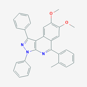 molecular formula C31H25N3O2 B408730 7,8-dimethoxy-5-(2-methylphenyl)-1,3-diphenyl-3H-pyrazolo[3,4-c]isoquinoline 