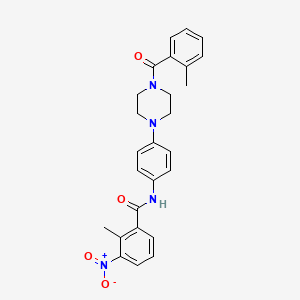 molecular formula C26H26N4O4 B4087312 2-methyl-N-{4-[4-(2-methylbenzoyl)-1-piperazinyl]phenyl}-3-nitrobenzamide 