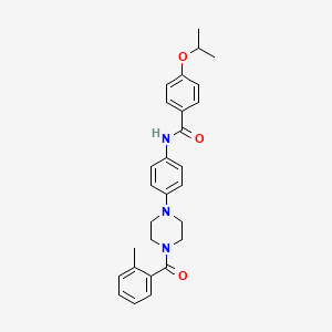 molecular formula C28H31N3O3 B4087314 4-isopropoxy-N-{4-[4-(2-methylbenzoyl)-1-piperazinyl]phenyl}benzamide 