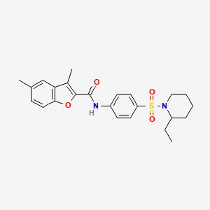 molecular formula C24H28N2O4S B4087337 N-{4-[(2-ethyl-1-piperidinyl)sulfonyl]phenyl}-3,5-dimethyl-1-benzofuran-2-carboxamide 