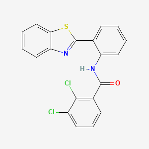 molecular formula C20H12Cl2N2OS B4087339 N-[2-(1,3-benzothiazol-2-yl)phenyl]-2,3-dichlorobenzamide 