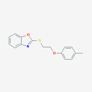 molecular formula C16H15NO2S B408737 2-(2-p-Tolyloxy-ethylsulfanyl)-benzooxazole 