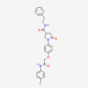 molecular formula C27H26FN3O4 B4087374 1-(4-{2-[(4-fluorophenyl)amino]-2-oxoethoxy}phenyl)-5-oxo-N-(2-phenylethyl)-3-pyrrolidinecarboxamide 