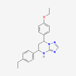molecular formula C21H24N4O B4087394 7-(4-ethoxyphenyl)-5-(4-ethylphenyl)-4,5,6,7-tetrahydro[1,2,4]triazolo[1,5-a]pyrimidine 
