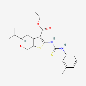 molecular formula C21H26N2O3S2 B4087395 ethyl 5-isopropyl-2-({[(3-methylphenyl)amino]carbonothioyl}amino)-4,7-dihydro-5H-thieno[2,3-c]pyran-3-carboxylate 
