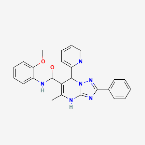 molecular formula C25H22N6O2 B4087399 N-(2-methoxyphenyl)-5-methyl-2-phenyl-7-(2-pyridinyl)-4,7-dihydro[1,2,4]triazolo[1,5-a]pyrimidine-6-carboxamide 