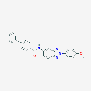molecular formula C26H20N4O2 B408741 Biphenyl-4-carboxylic acid [2-(4-methoxy-phenyl)-2H-benzotriazol-5-yl]-amide 