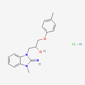molecular formula C18H22ClN3O2 B4087422 1-(2-imino-3-methyl-2,3-dihydro-1H-benzimidazol-1-yl)-3-(4-methylphenoxy)-2-propanol hydrochloride 