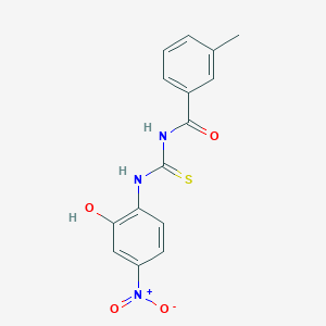 molecular formula C15H13N3O4S B4087458 N-{[(2-hydroxy-4-nitrophenyl)amino]carbonothioyl}-3-methylbenzamide 