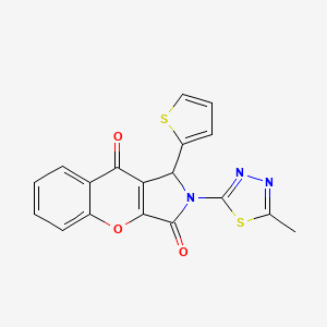 molecular formula C18H11N3O3S2 B4087462 2-(5-methyl-1,3,4-thiadiazol-2-yl)-1-(2-thienyl)-1,2-dihydrochromeno[2,3-c]pyrrole-3,9-dione 