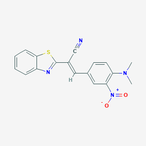 molecular formula C18H14N4O2S B408749 2-(1,3-Benzothiazol-2-yl)-3-{4-(dimethylamino)-3-nitrophenyl}acrylonitrile 