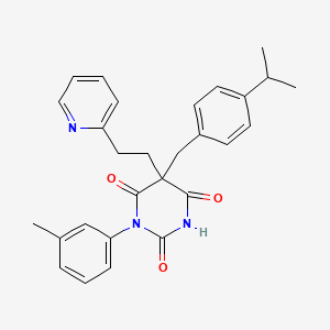molecular formula C28H29N3O3 B4087490 5-(4-isopropylbenzyl)-1-(3-methylphenyl)-5-[2-(2-pyridinyl)ethyl]-2,4,6(1H,3H,5H)-pyrimidinetrione 