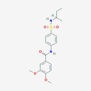 molecular formula C19H24N2O5S B4087491 N-{4-[(sec-butylamino)sulfonyl]phenyl}-3,4-dimethoxybenzamide 