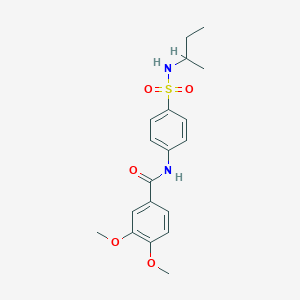 molecular formula C19H24N2O5S B4087491 N-[4-(butan-2-ylsulfamoyl)phenyl]-3,4-dimethoxybenzamide 