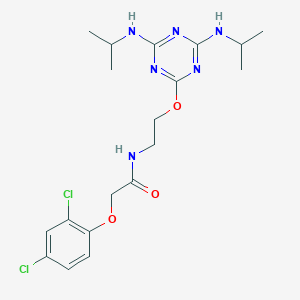 molecular formula C19H26Cl2N6O3 B408750 N-[2-[[4,6-bis(propan-2-ylamino)-1,3,5-triazin-2-yl]oxy]ethyl]-2-(2,4-dichlorophenoxy)acetamide CAS No. 312585-39-0